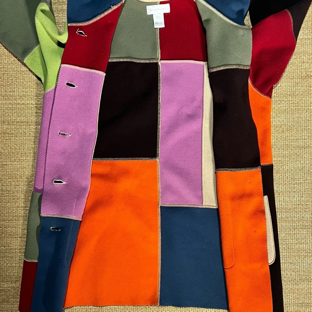 Susan Bristol Color Block Patchwork Coat Vintage Size Small Great Condition - Picture 12 of 15
